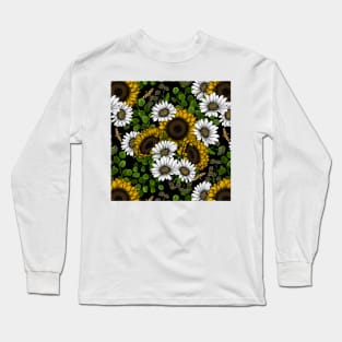 Sunflowers and daisies, summer garden 2 Long Sleeve T-Shirt